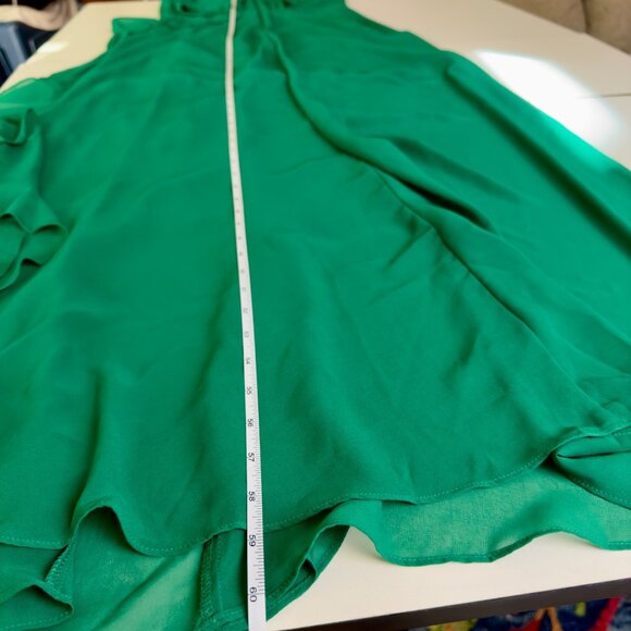 Betsy & Adam Emerald Green Helen Long Chiffon Ruffle Halter Neck Dress Size8 NEW - Picture 12 of 16